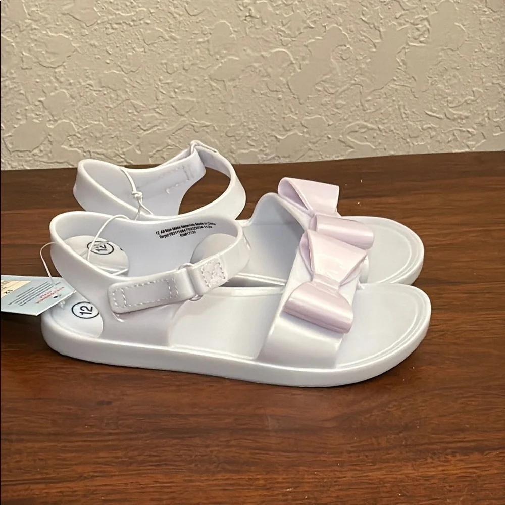Cat & Jack Sandals with bow 💜 sz 12 - Picture 4 of 4